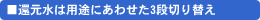 �Ҍ����͗p�r�ɂ��킹��3�i�؂�ւ�